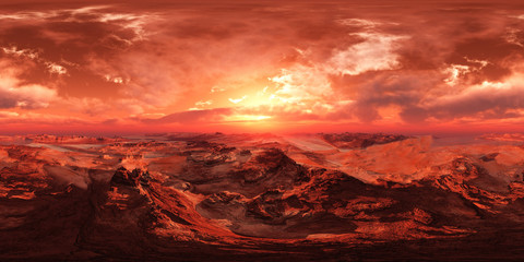 Wall Mural - mars, hdri, environment map , round panorama, spherical panorama, equidistant projection, 360 high r