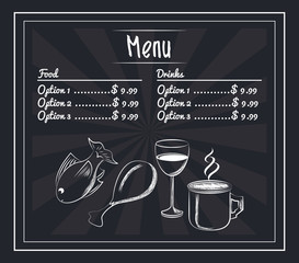 Canvas Print - menu restaurant items