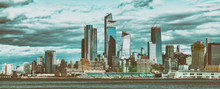 Hudson Yards Skyscrapers And Manhattan Skyline In New York City As Seen From Jersey City