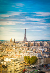 skyline of paris with eiffel tower