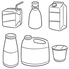 Wall Mural - vector set of milk product