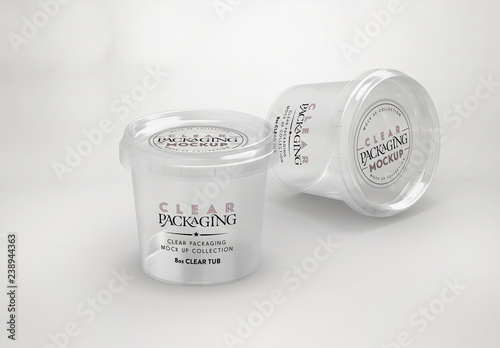Download Clear Round Plastic Containers Mockup Stock Template Adobe Stock