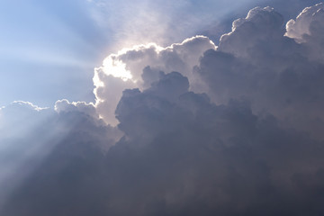 Close up of dramatic clouds early in the morning