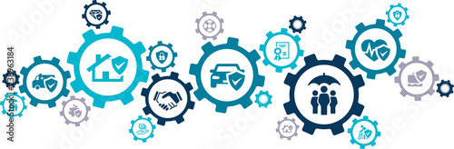 Cuadros en Lienzo insurance coverage concept – vector illustration