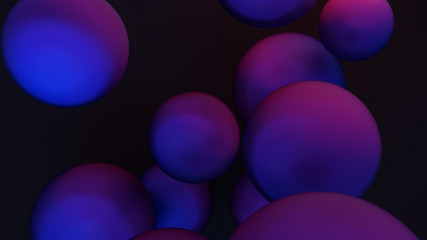 Wall Mural - 3d rendering picture of abstract purple balls background.