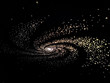 Galaxy with plenty of stars orbiting a central point, amazing starry sky background