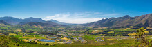 Franschhoek Valley Panorama With Its Famous Wineries And Surrounding Mountains, South Africa