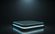 Futuristic pedestal for display. Blank podium for product. 3d rendering