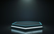 © pom669 - Futuristic pedestal for display. Blank podium for product. 3d rendering
