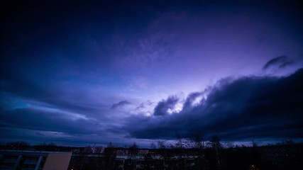 Sticker - Thunderclouds over the city, timelapse