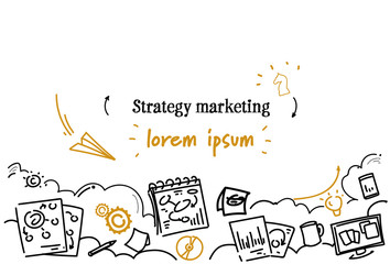 Poster - business plan management strategy marketing concept sketch doodle horizontal copy space