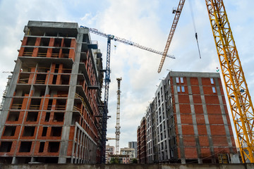 Construction of new modern residential building