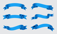 Set Of Blue Ribbons