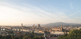 Fototapeta Miasto - Unreal panoramic landscape of Florence, Italy from the viewpoint of the city at a beautiful time of day. Very beautiful landscape of Florence