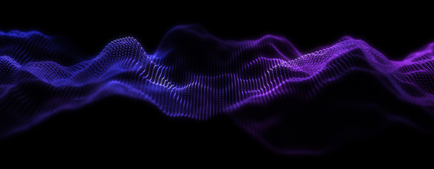 Music abstract background. Equalizer for music, showing sound waves with musical waves, background equalizer. 3d rendering.