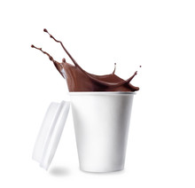 Paper Cup With Splashing Hot Chocolate