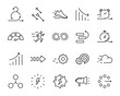 simple set of agile vector line icons, contain such lcon as speed, agile, boost, process, time and more