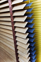 Details Of Many Colorful Venetian Blinds