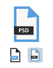 Aufkleber - Psd file flat vector icon. Symbol of PSD file for lossless retention of graphical data. Suitable for graphic work, pictures, photos, images, vectors and graphic isolated on a white background.