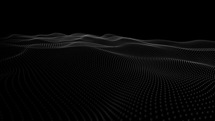 Poster - 3D abstract digital wave particles. Futuristic vector illustration. Abstract background. - Vector