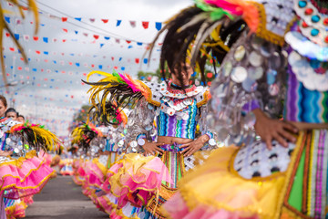 Colorful smiling mask of Masskara Festival, Bacolod City, Philippines