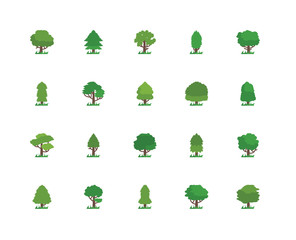 Poster - Simple Set of 20 Vector Icon. Contains such Icons as Tree, Tree. Editable Stroke pixel perfect