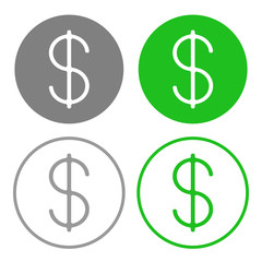 Wall Mural - DOLLAR symbols. Icon set. Vector.