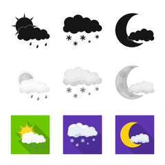 vector design of weather and climate sign. collection of weather and cloud stock symbol for web.
