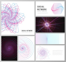 Poster - Vector illustration of the editable layouts of modern social network mockups in popular formats. Random chaotic lines that creat real shapes. Chaos pattern, abstract texture. Order vs chaos concept.