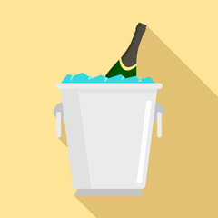 Poster - Champagne ice bucket icon. Flat illustration of champagne ice bucket vector icon for web design