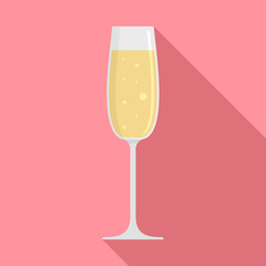 Sticker - Bar champagne glass icon. Flat illustration of bar champagne glass vector icon for web design