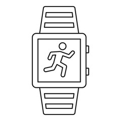 Canvas Print - Sport smartwatch icon. Outline sport smartwatch vector icon for web design isolated on white background