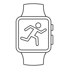 Wall Mural - Smartwatch running mode icon. Outline smartwatch running mode vector icon for web design isolated on white background