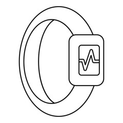 Poster - Wristband heart beat icon. Outline wristband heart beat vector icon for web design isolated on white background