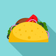 Taco food icon. Flat illustration of taco food vector icon for web design