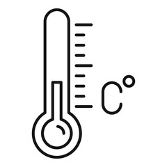 Poster - thermometer icon. outline thermometer vector icon for web design isolated on white background