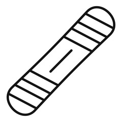 Poster - snowboarding board icon. outline snowboarding board vector icon for web design isolated on white bac