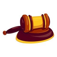 Poster - Bang decision gavel icon. Cartoon of bang decision gavel vector icon for web design isolated on white background