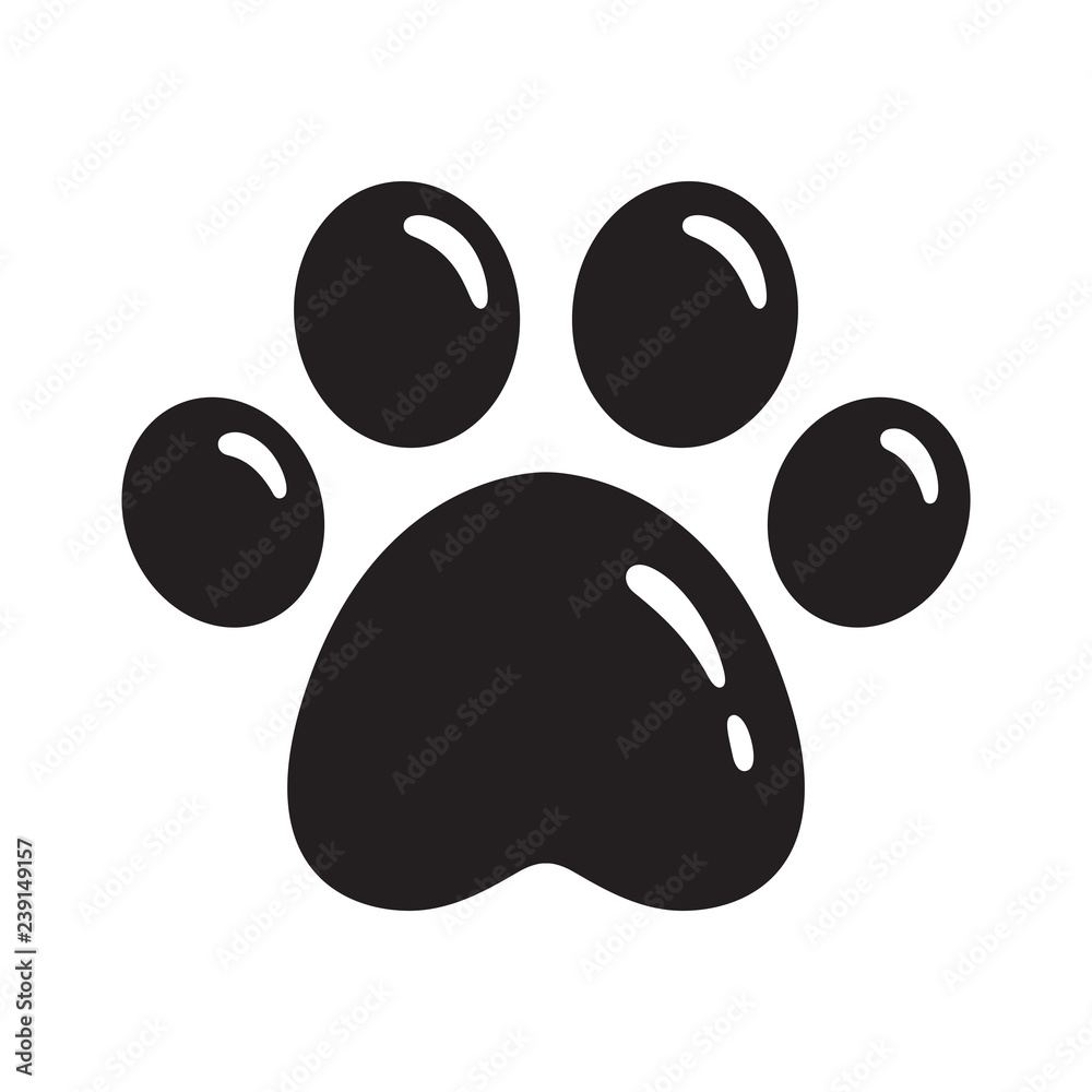 dog paw vector footprint icon logo french bulldog cat puppy cartoon symbol  sign illustration Stock Vector | Adobe Stock, image size:1000x1000