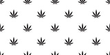 Fototapeta  - Marijuana seamless pattern cannabis vector weed leaf scarf isolated repeat wallpaper tile background