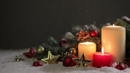 Sticker - Christmas candles with decoration