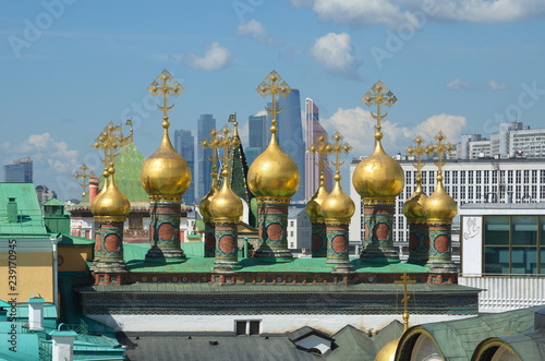 Fotografia Domes of the Verkhospassky Cathedral of the Moscow Kremlin, Russia