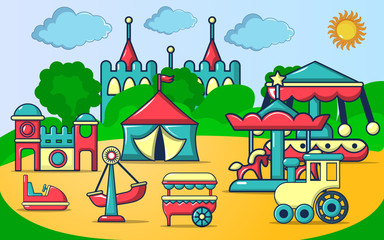 Poster - Place for play concept banner. Cartoon banner of place for play vector concept for web, giftcard and postcard