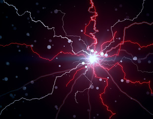 Leinwandbilder - Abstract red lightning texture