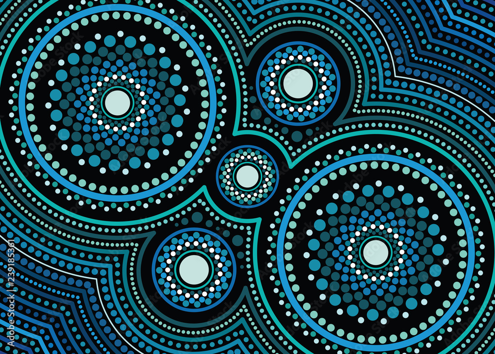 Aboriginal dot art vector painting. Connection concept Stock Vector ...