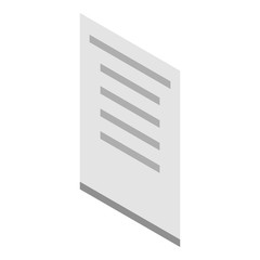 Poster - Paper icon. Isometric of paper vector icon for web design isolated on white background