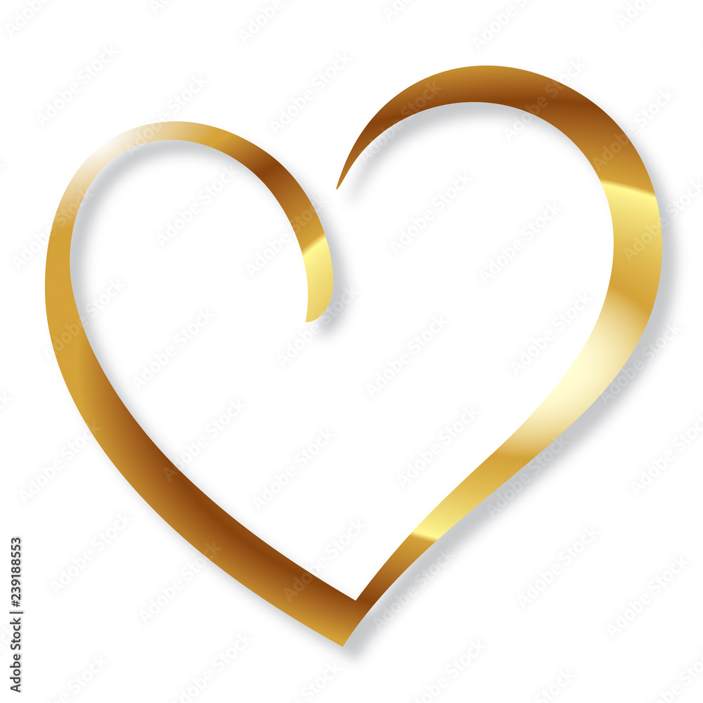 Stock Vektorgrafik Coeur En Or Adobe Stock
