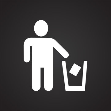 Recycling icon on black background for graphic and web design, Modern simple vector sign. Internet concept. Trendy symbol for website design web button or mobile app