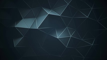 Wall Mural - Distorted low poly construction with lines on edges. Modern abstract motion background. Seamless loop 3D render animation 4k UHD (3840x2160)