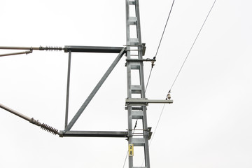 Railway electricity power cables.